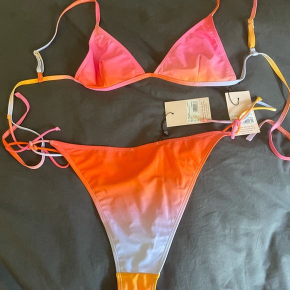 NWT Missguided Ombré Pink & Orange Bikini - Picture 2 of 8